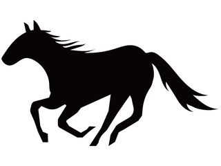 走る馬のシルエット
