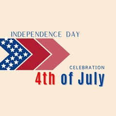 Happy 4th of July Celebration Independence Day with colors of illustration background