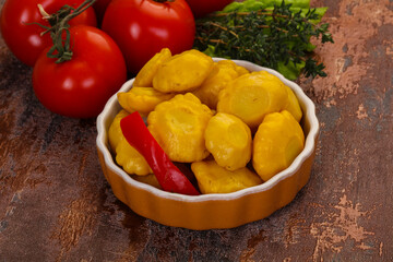 Tasty marinated patisson