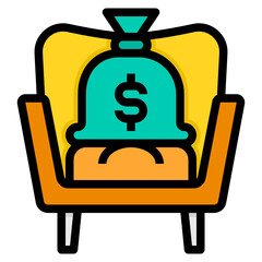 Armchair filled outline icon