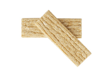crispbread isolated on white. wholemeal diet crackers