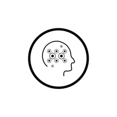 Creative human tech icon in circle