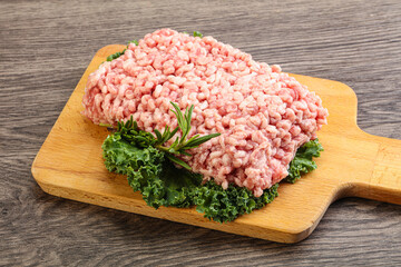 Raw pork minced meat for cooking