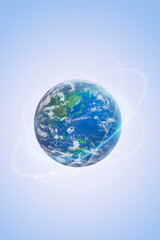 地球　世界　ワールド　通信　ネットワーク　DX　デジタル　テクノロジー　ビジネス　国際　空間　ブルー