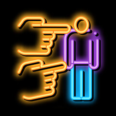 human bullying neon light sign vector. Glowing bright icon human bullying sign. transparent symbol illustration
