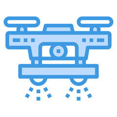 Drone blue outline icon