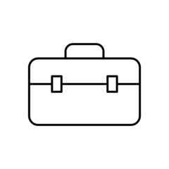 repair toolbox icon in flat black line style, isolated on white background