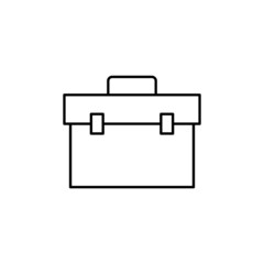 repair toolbox icon in flat black line style, isolated on white background