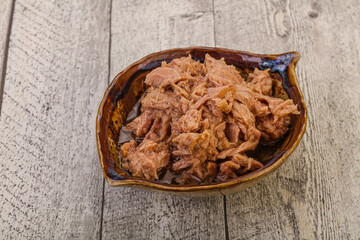 Canned tuna fillet for salad