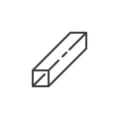 Square steel profile line icon