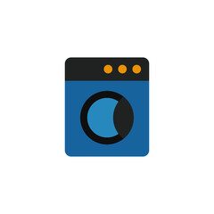 laundry machine icon in color icon, isolated on white background 
