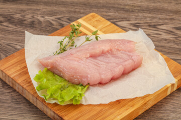 Raw turkey breast steak for cooking