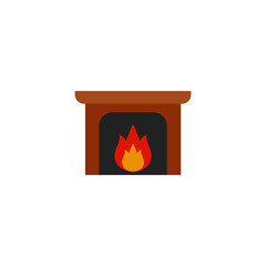 Bonfire fireplace icon in color icon, isolated on white background 