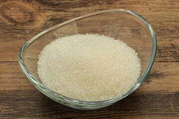 White sugar in the bowl