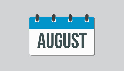 Vector icon day calendar, summer month August