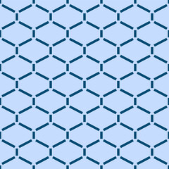 Japanese Hexagon Diamond Vector Seamless Pattern