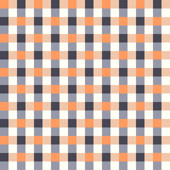 Japanese Orange Plaid Checkered Vector Seamless Pattern