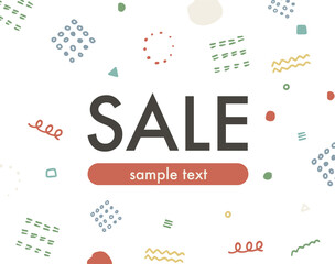 おしゃれな幾何学模様のフレーム カラフルなデザイン 背景素材