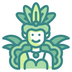 dancer blue line icon