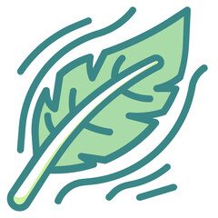 feather blue line icon
