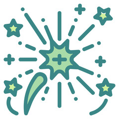firework blue line icon