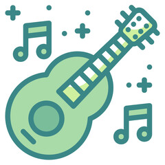 guitar blue line icon © Wanicon