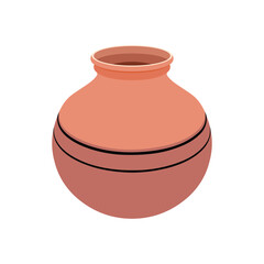 Clay pot vector illustration isolated on white background