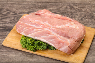 Raw pork loin for cooking