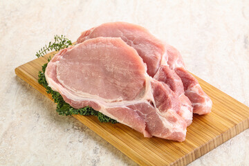 Raw pork loin for coocking
