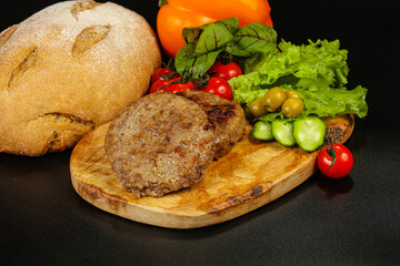 Homemade roasted cutlet minced meat