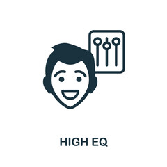 High Eq icon. Monochrome simple element from soft skill collection. Creative High Eq icon for web design, templates, infographics and more