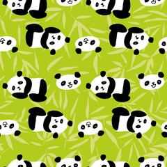 Panda Bamboo Seamless Pattern