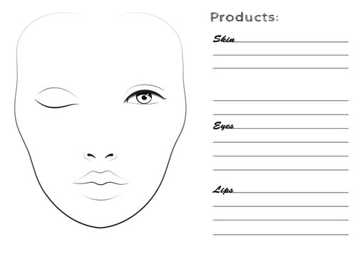 Face Chart For Make Up Artists