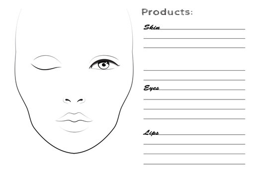 Face chart for make up artists
