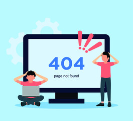 Flat design of Error 404 page