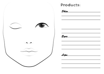 Face chart for make up artists