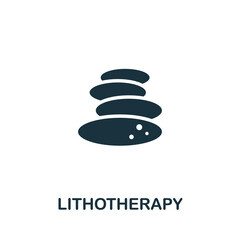 Lithotherapy icon. Monochrome simple element from therapy collection. Creative Lithotherapy icon for web design, templates, infographics and more