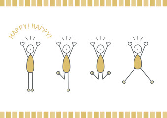 喜ぶ人のアイコンのセット