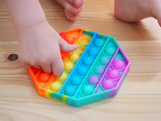toddler touch baby silicone toy antistress color