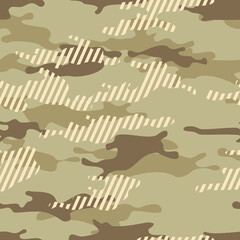 Camouflage seamless pattern from spots and lines. Abstract camo modern. Vector illustration