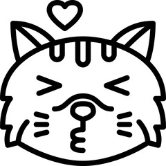 kissing outline icon