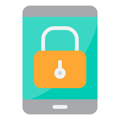Mobile lock flat style icon