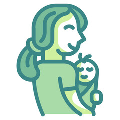 mother blue line icon
