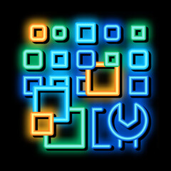 total particle removal neon light sign vector. Glowing bright icon total particle removal sign. transparent symbol illustration