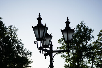 Street lighting. Photo during the day.