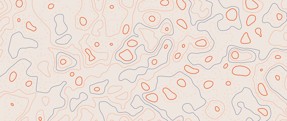 abstract line art background vector.  Mountain topographic map background with lines  texture.  Wallpaper design for wall arts, fabric , packaging , web, banner, app, wallpaper.