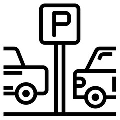 Car park outline style icon