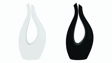 Beautiful vase, Modern ceramic vase isolated on white background