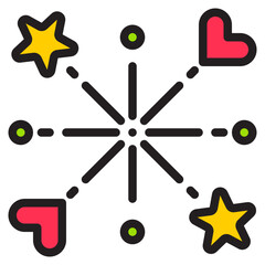 Fireworks color line style icon