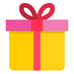 Gift box flat style icon